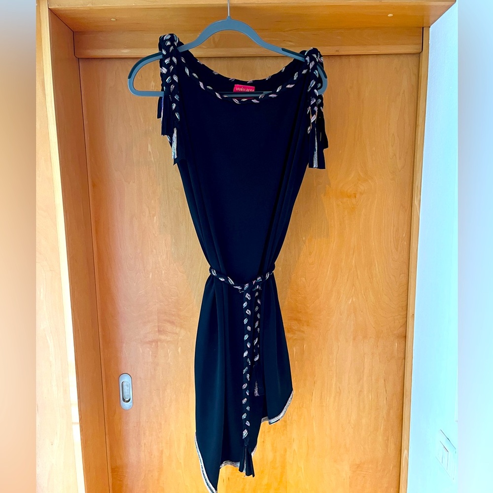 Vanita Rosa St Barths Black Dress with silver  Accents